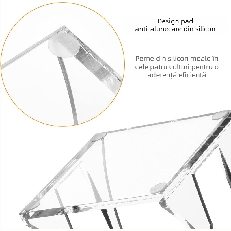 Suport de birou din acrilic pentru Mac mini (2010-2020), router și cutie TV, greutate 120 g, include un suport și patru tampoane antiderapante