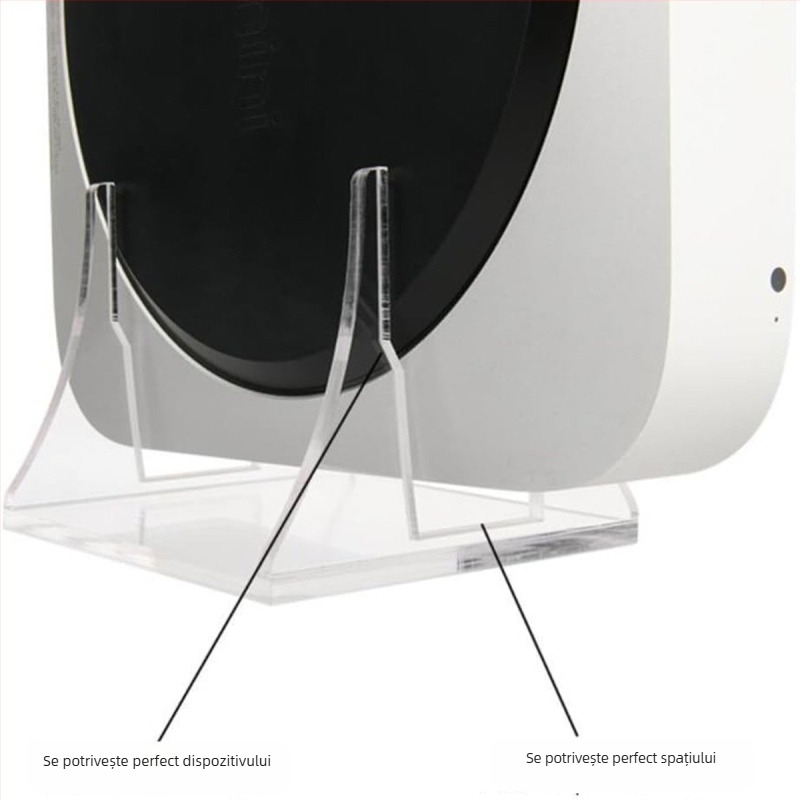 Suport de birou din acrilic pentru Mac mini (2010-2020), router și cutie TV, greutate 120 g, include un suport și patru tampoane antiderapante