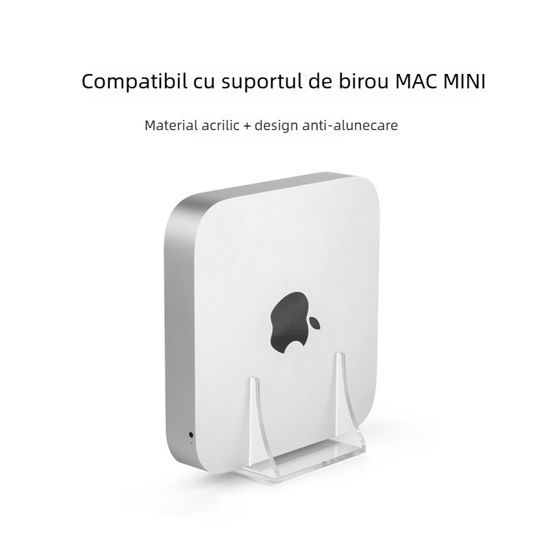 Suport de birou din acrilic pentru Mac mini (2010-2020), router și cutie TV, greutate 120 g, include un suport și patru tampoane antiderapante