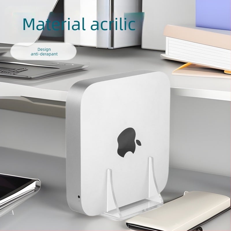 Suport de birou din acrilic pentru Mac mini (2010-2020), router și cutie TV, greutate 120 g, include un suport și patru tampoane antiderapante