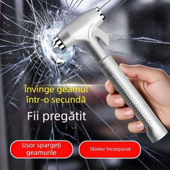 Cioc de siguranță pentru mașină, unealtă de evadare multifuncțională, cioc de spargere geam auto, ABS + tungsten steel, greutate 187 g, origine Zhejiang, Ming che zhi bao