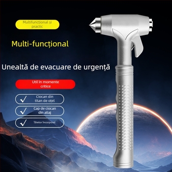 Cioc de siguranță pentru mașină, unealtă de evadare multifuncțională, cioc de spargere geam auto, ABS + tungsten steel, greutate 187 g, origine Zhejiang, Ming che zhi bao