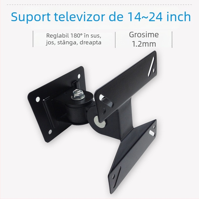 Suport de perete pentru televizor cu reglaj mecanic, capacitate 5–10 kg, material oțel laminat la rece, model F01