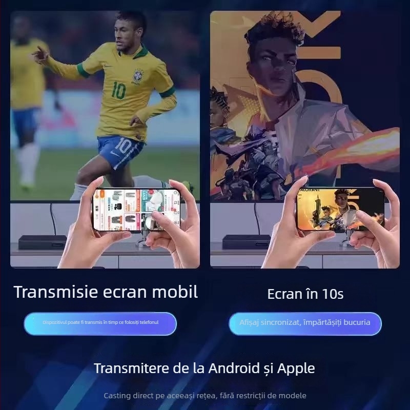 Android set-top box TV de rețea pentru uz casnic, Android OS, procesor octa-core, rezoluție 1280x1024, 4GB memorie încorporată, Wi-Fi