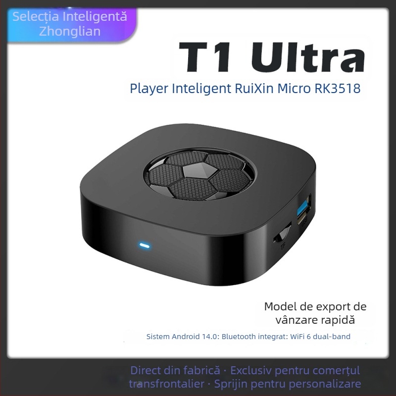 Box TV Android T1Ultra — Quad Core, Allwinner A53, 2GB RAM, 16GB stocare, 4K 3840x2160