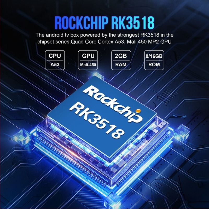 Box TV Android T1Ultra — Quad Core, Allwinner A53, 2GB RAM, 16GB stocare, 4K 3840x2160