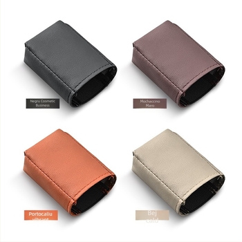 Capac protecție priză centură auto din piele Nappa, personalizare disponibilă, siglă imprimată