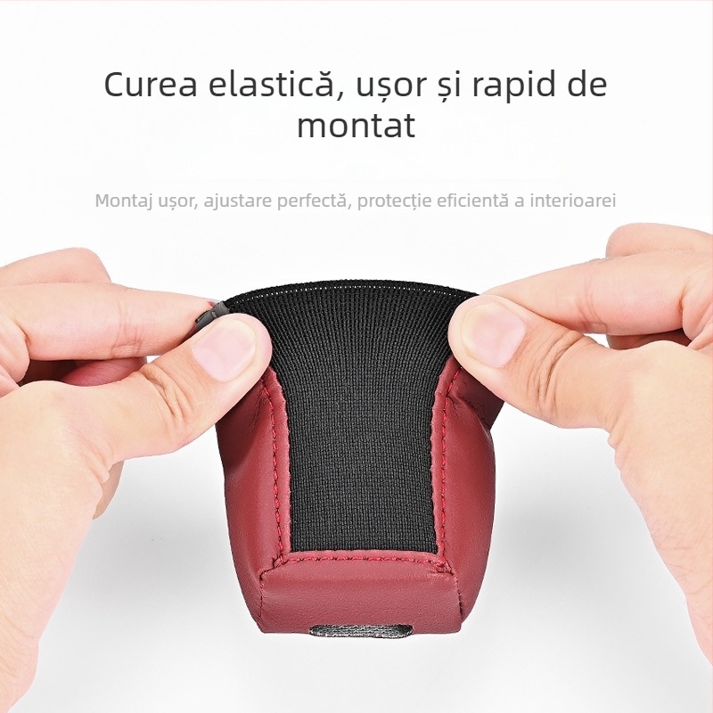 Capac protecție priză centură auto din piele Nappa, personalizare disponibilă, siglă imprimată