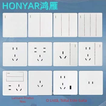 Seria X4 priză de perete cu întrerupător și USB, 5 porturi, 220V, 10A, placă de contact din bronz fosfor Tin, viață electrică 100.000 cicluri