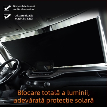 Parasolar auto pentru parbrizul frontal, instalare telescopică, material din pânză, versiune extinsă, stil de afaceri