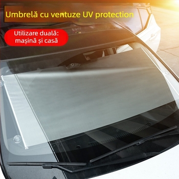 Parasolar auto pentru parbrizul frontal, instalare telescopică, material din pânză, versiune extinsă, stil de afaceri