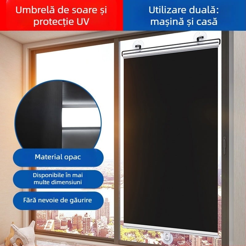 Parasolar auto pentru parbrizul frontal, instalare telescopică, material din pânză, versiune extinsă, stil de afaceri