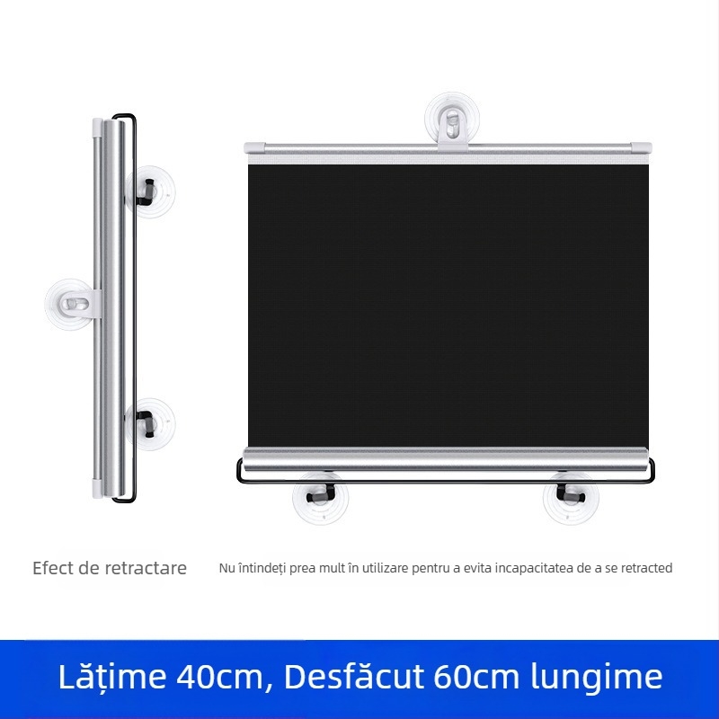 Parasolar auto pentru parbrizul frontal, instalare telescopică, material din pânză, versiune extinsă, stil de afaceri