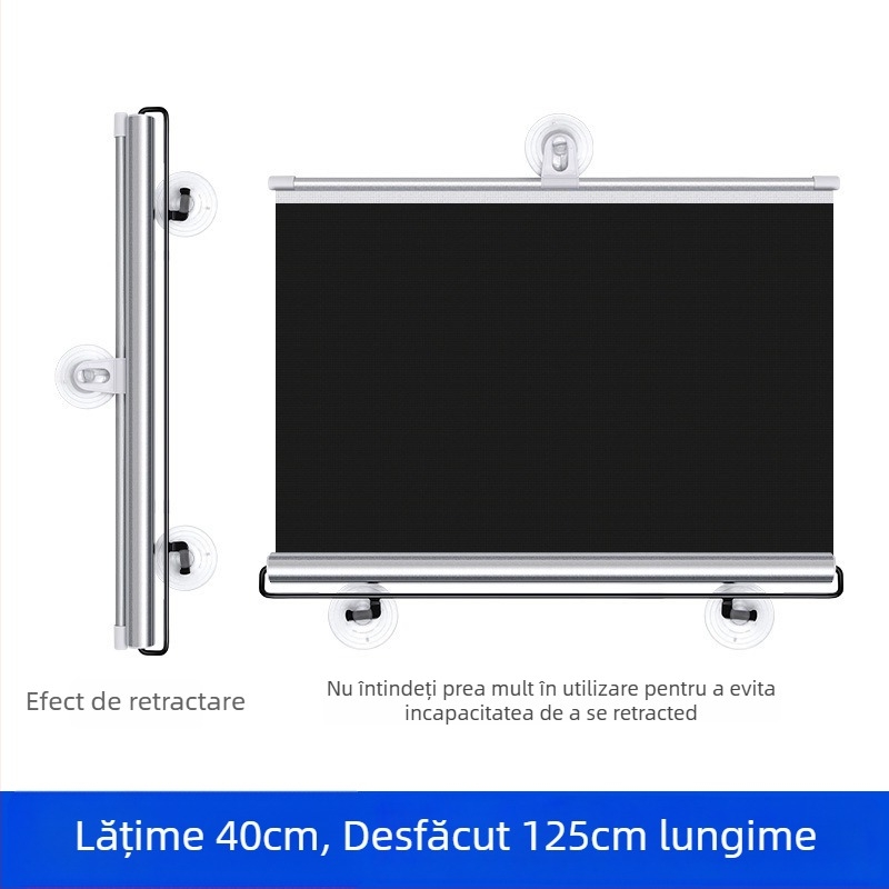 Parasolar auto pentru parbrizul frontal, instalare telescopică, material din pânză, versiune extinsă, stil de afaceri