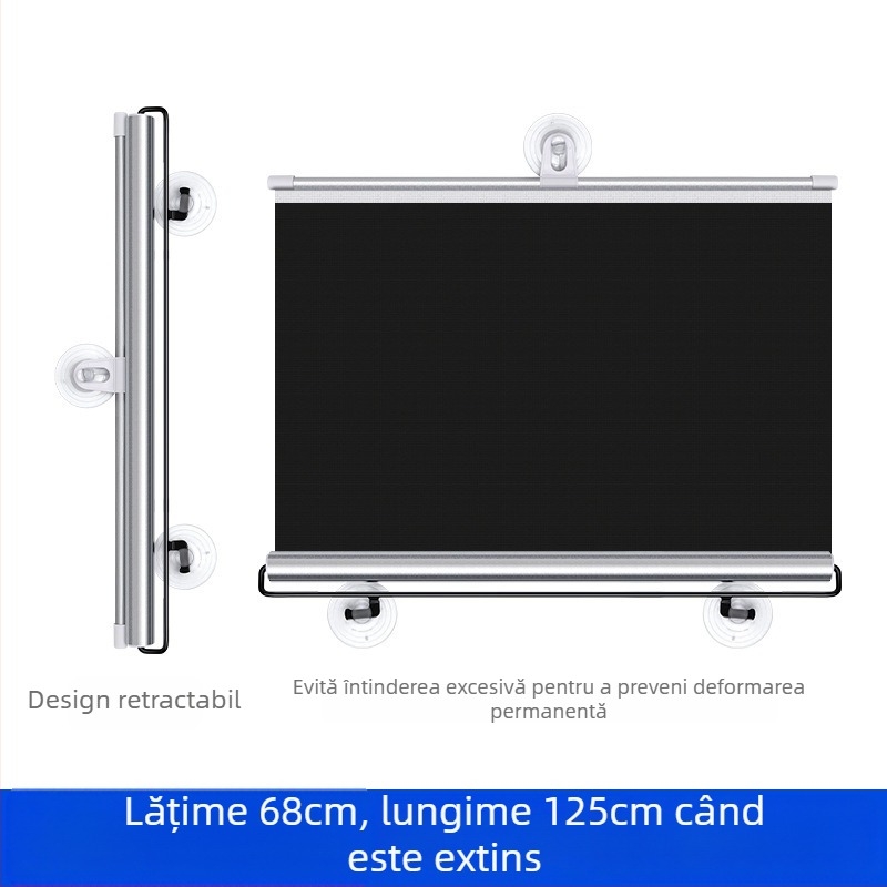 Parasolar auto pentru parbrizul frontal, instalare telescopică, material din pânză, versiune extinsă, stil de afaceri