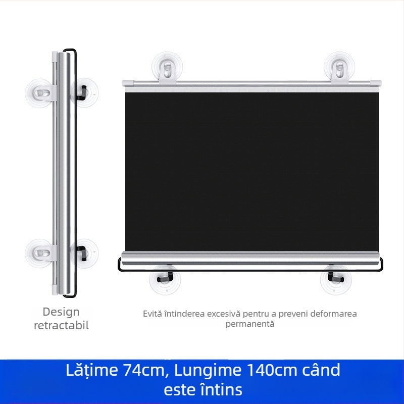 Parasolar auto pentru parbrizul frontal, instalare telescopică, material din pânză, versiune extinsă, stil de afaceri