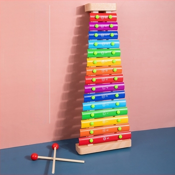 Glockenspiel pentru copii, instrument de percuție manual, 15-ton, oțel inoxidabil