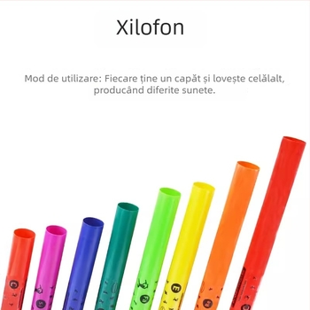 Tuburi muzicale Orff pentru copii, cu opt note, model 0001, 15 seturi în cutie