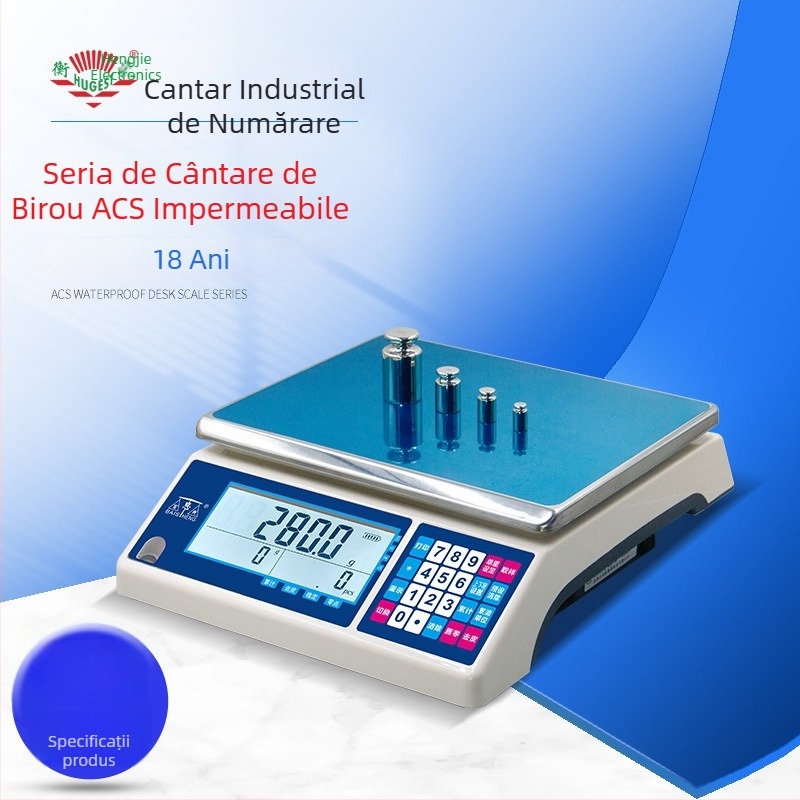 Cântar electronic de numărare, înaltă precizie, rezoluție 0,01 g, capacitate 3–30 kg, model ACS-3/7.5/15/30KG-SC01