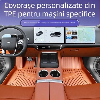 Covorașe pentru podea auto din TPE, pentru 5 locuri, model cu dungi, marcă Hesheng, personalizabile