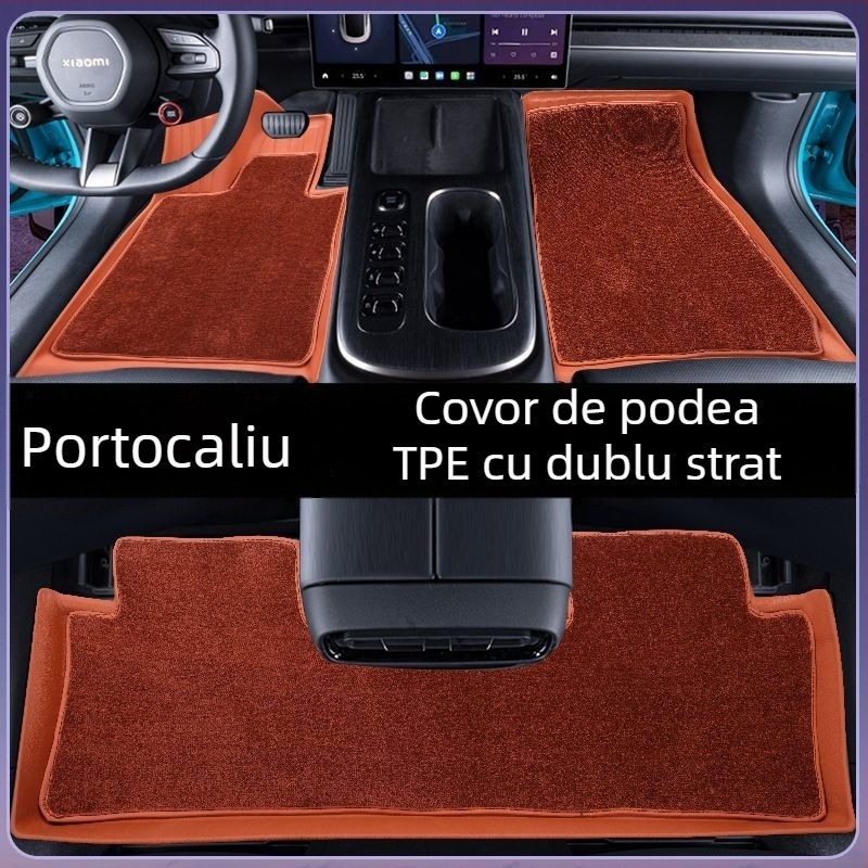 Covorașe pentru podea auto din TPE, pentru 5 locuri, model cu dungi, marcă Hesheng, personalizabile