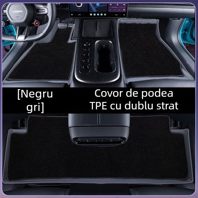 Covorașe pentru podea auto din TPE, pentru 5 locuri, model cu dungi, marcă Hesheng, personalizabile