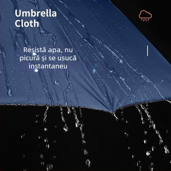 Umbrelă pliabilă rezistentă la vânt, cu 10 spițe (UPF50+, deschidere manuală)