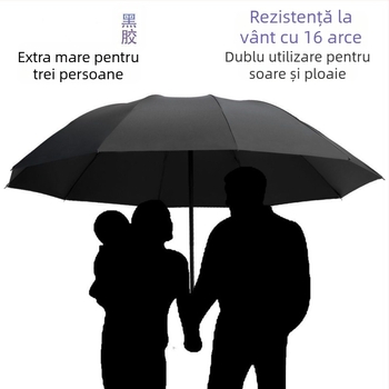 Umbrelă pliabilă rezistentă la vânt, cu 10 spițe (UPF50+, deschidere manuală)
