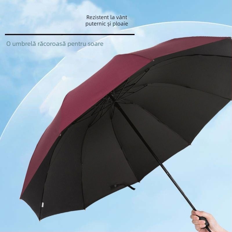 Umbrelă pliabilă rezistentă la vânt, cu 10 spițe (UPF50+, deschidere manuală)