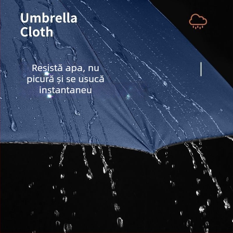 Umbrelă pliabilă rezistentă la vânt, cu 10 spițe (UPF50+, deschidere manuală)