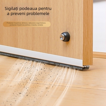 Bandă de etanșare pentru partea de jos a ușii, autoadezivă din silicon, anti-insecte și reducere a zgomotului, pentru uși interioare; model 6942368608075/6942368608082; brand ASZLSNA; rezistență la temperaturi înalte, uzură, îmbătrânire și coroziune.