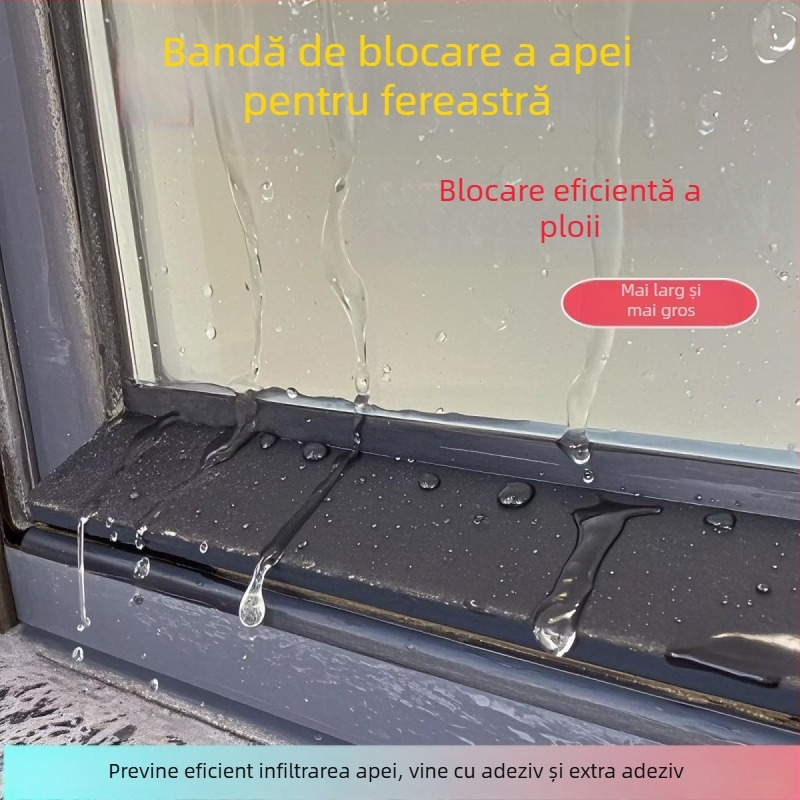 Barieră de apă pentru fereastră, bandă etanșă pentru spații la ferestre, protecție împotriva ploii, prevenire fluxului invers al apei