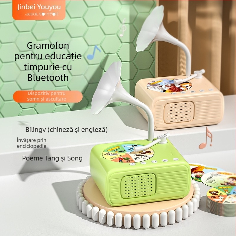Mașină educativă pentru copii cu Bluetooth, carduri de învățare și povești, USB reîncărcabilă, memorie 4-6 GB, pentru copii 4-6 ani