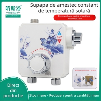 Valvă de amestec cu temperatură constantă pentru boiler solar/ electric – Model 2016; Presiune 0.1-8 MPa; Rece 0-35°C, Cald 45-95°C; Debit 2; Ø20 mm; Brand Xin Si Bath; Stil Modern Minimalist