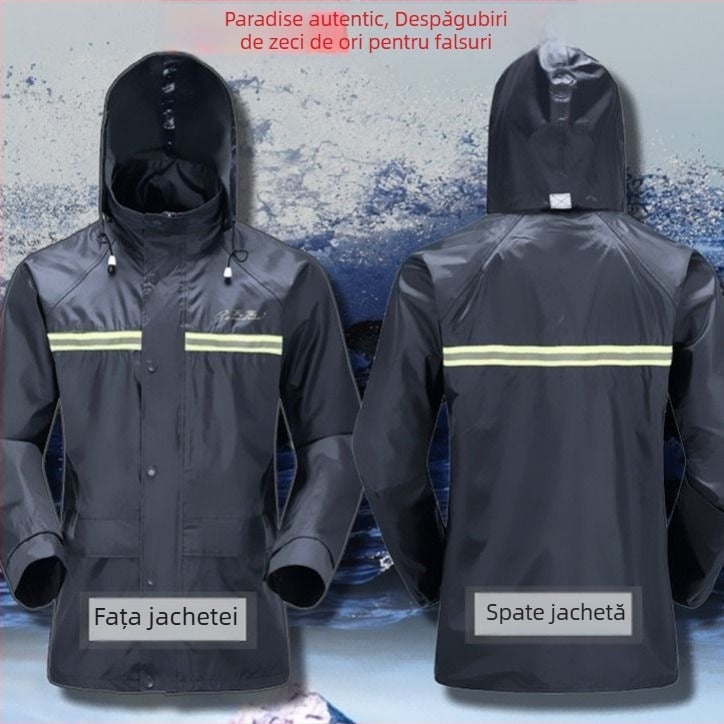 Set de pelerină impermeabilă pentru adulți — model despărțit, versatil; țesătură Oxford; strat impermeabil din PVC; pentru motocicletă sau vehicul electric; pentru o persoană