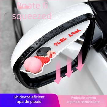 Protecție împotriva ploii pentru oglinda retrovizoare auto, PVC, model YM-022, autoadezivă, Meinan