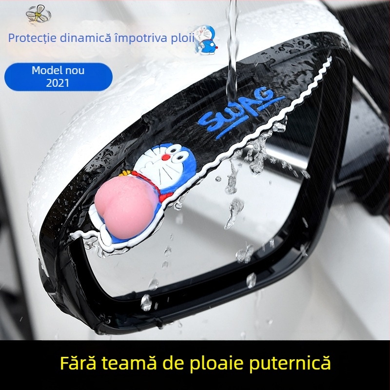 Protecție împotriva ploii pentru oglinda retrovizoare auto, PVC, model YM-022, autoadezivă, Meinan