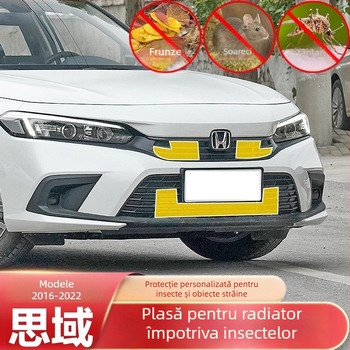 Plasă de radiator frontal pentru Civic a 11-a generație – protecție anti-insecte, Diamond Silk; deschidere 0,2 mm; diametru fir 0,2 mm; durată de viață 20; marcă Yuhu