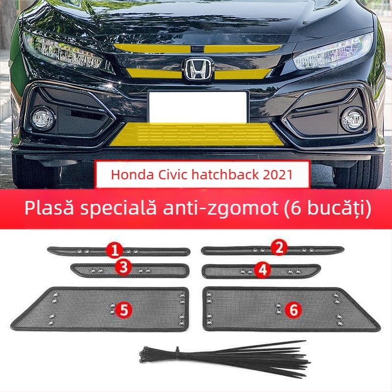 Plasă de radiator frontal pentru Civic a 11-a generație – protecție anti-insecte, Diamond Silk; deschidere 0,2 mm; diametru fir 0,2 mm; durată de viață 20; marcă Yuhu