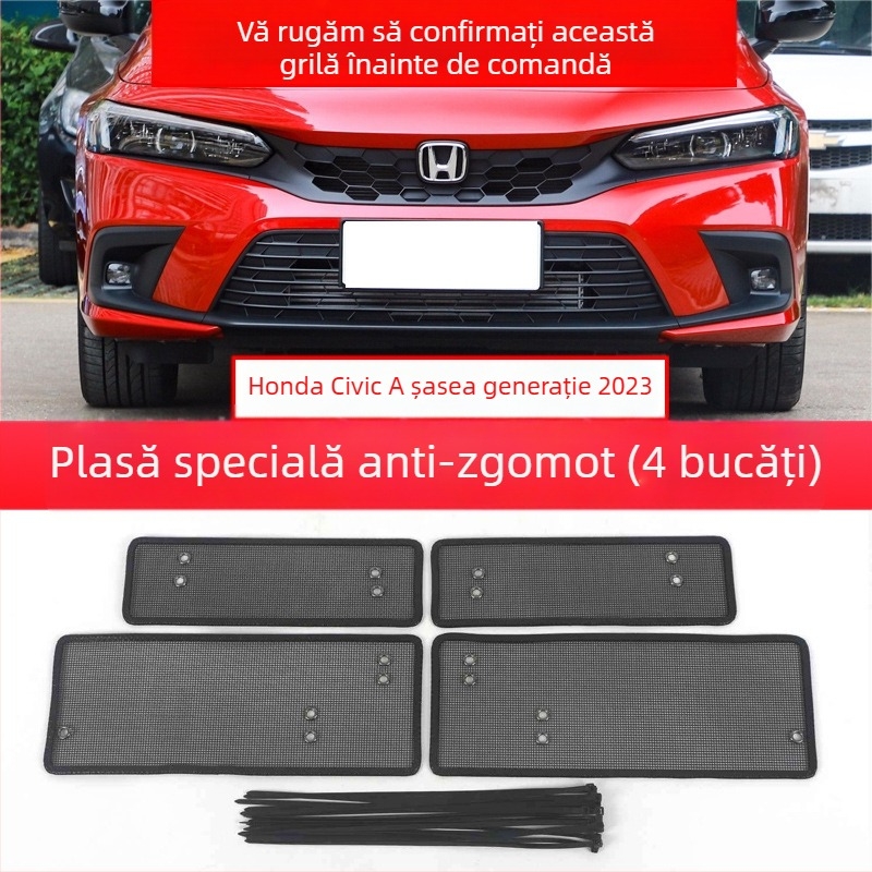 Plasă de radiator frontal pentru Civic a 11-a generație – protecție anti-insecte, Diamond Silk; deschidere 0,2 mm; diametru fir 0,2 mm; durată de viață 20; marcă Yuhu