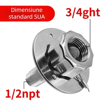 Intrare apă RV cu supapă de sens - din metal, oțel inoxidabil, piesă de schimb pentru rezervorul de apă al rulotei