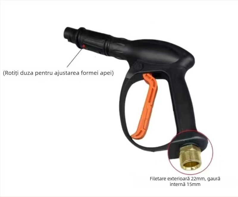 Pistol de înaltă presiune pentru curățare cu vârf din aluminiu, supapă din aluminiu, cuplaj din aluminiu, Duckbill Head