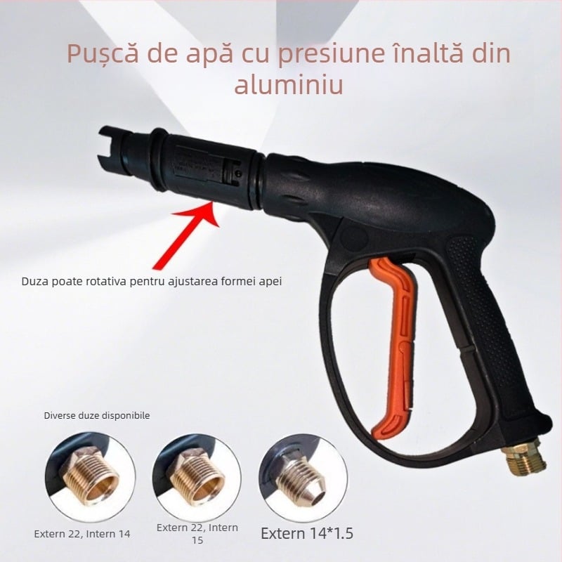 Pistol de înaltă presiune pentru curățare cu vârf din aluminiu, supapă din aluminiu, cuplaj din aluminiu, Duckbill Head