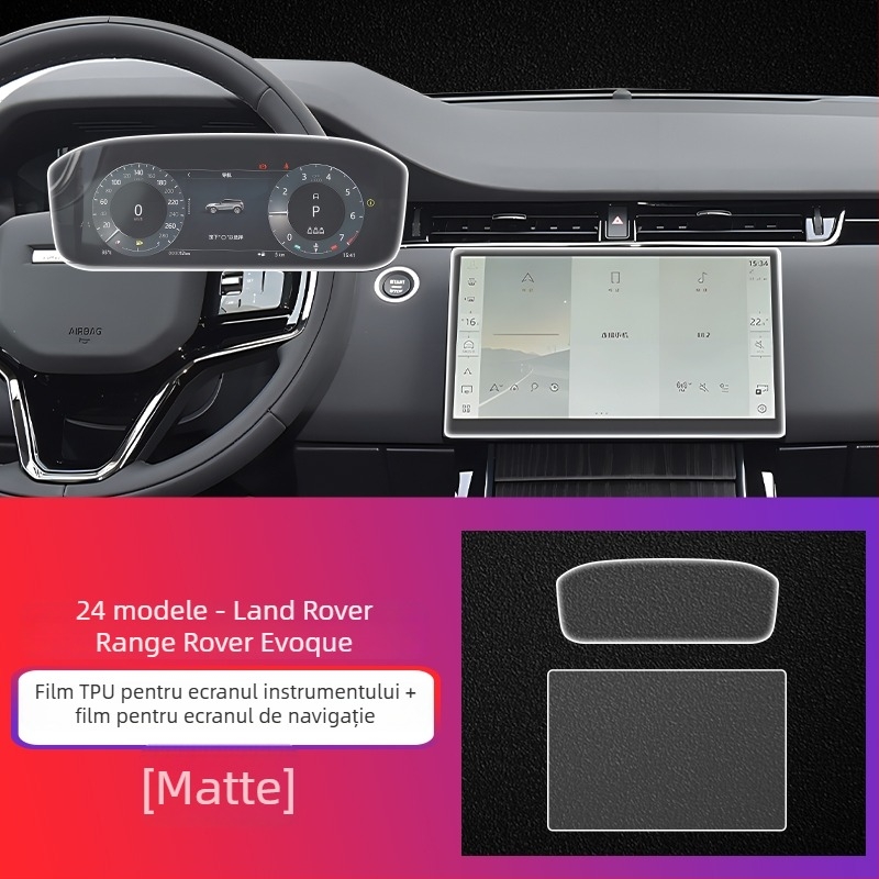 Chiwick TPU Film protector pentru bordul interior Range Rover Evoque, compatibil cu 24 de modele, anti-amprentare
