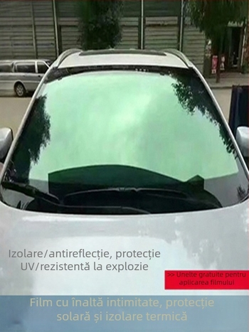 Film pentru parbrizul frontal al mașinii cu izolație termică și protecție la explozie, transmisie luminoasă 71–80%, strat izolant metalic, garanție peste 10 ani