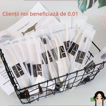 Pieptene de unică folosință din plastic pentru hoteluri, design simplu, portabil pentru călătorii