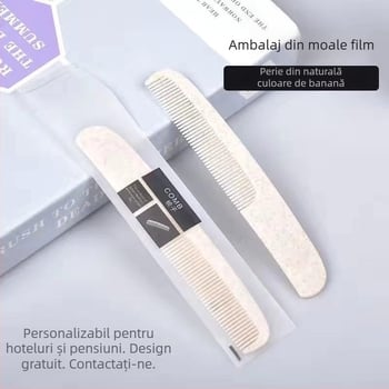 Pieptene de unică folosință din plastic pentru hoteluri, design simplu, portabil pentru călătorii