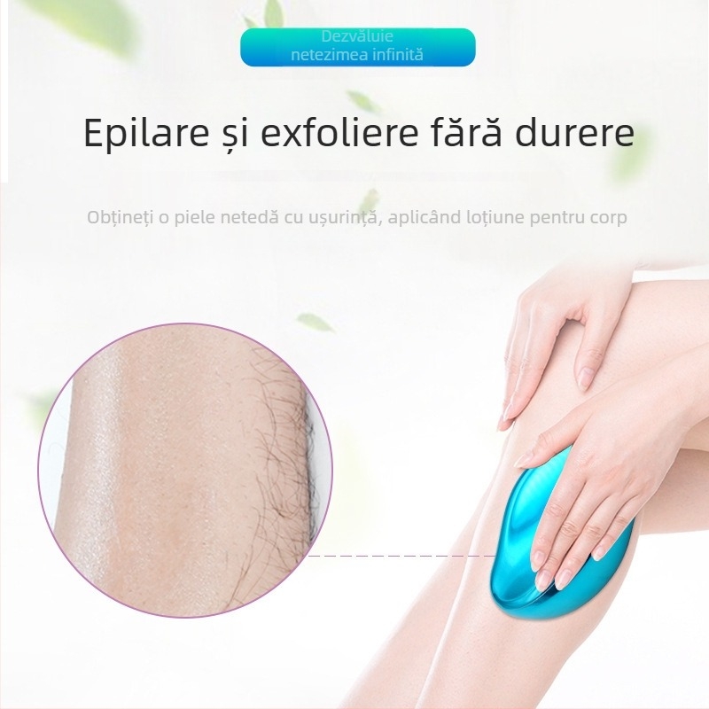 Epilator pentru corp cu cap de sticlă, funcționare manuală, ABS + sticlă nano, pentru subraț și picioare, curățare cu apă