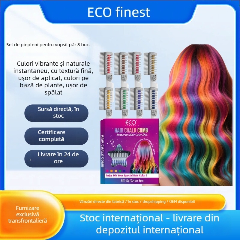 Pensulă de vopsire pentru păr Eco finest, de unică folosință, set de 8 buc, 4,2 g, manuală