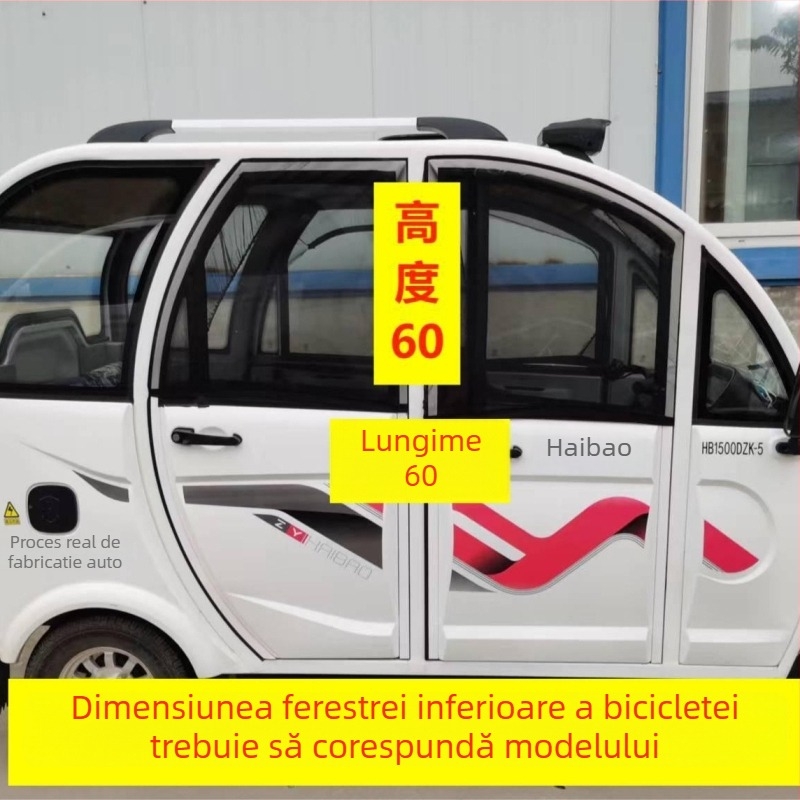 Draperie închisă pentru scuter electric destinat persoanelor în vârstă, cu plasă antipolen și antițânțari – pentru modele electrice cu trei sau patru roți